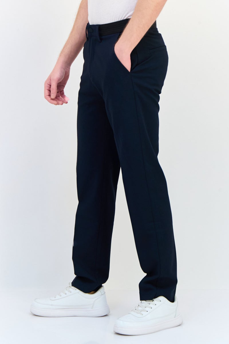 Celio سروال رجالي بقصة عادية، سادة، قابل للتمدد، ساق مستقيم، لون كحلي - Image 2